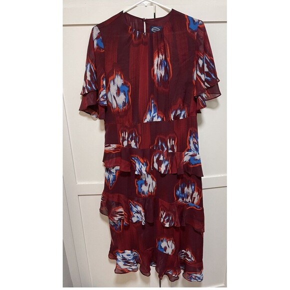 Scoop Dress Sz L Large Tiered Ruffle Dress with Flutter Sleeves NWT - Picture 2 of 7